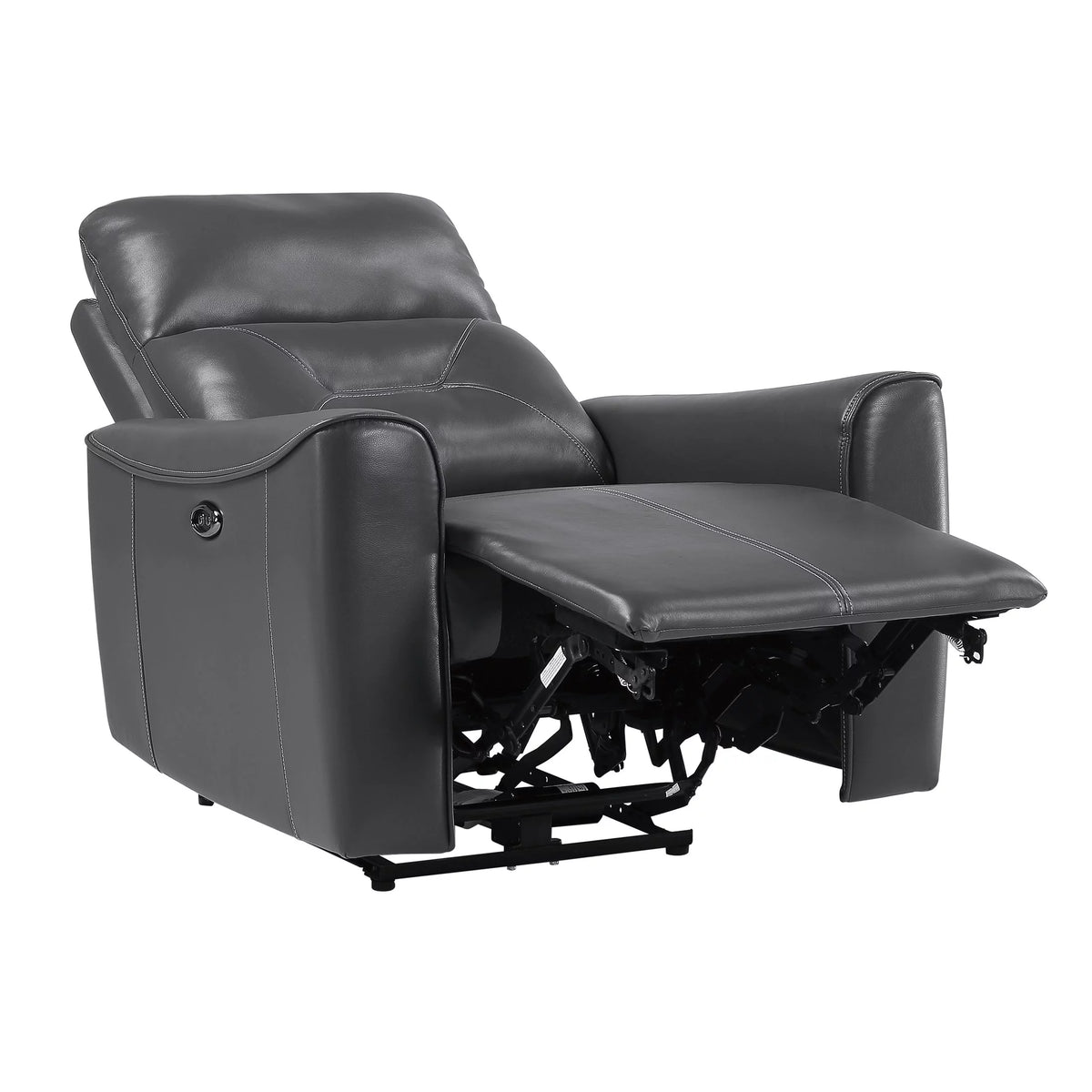 Dark Gray Faux Leather Power Reclining Chair I599
