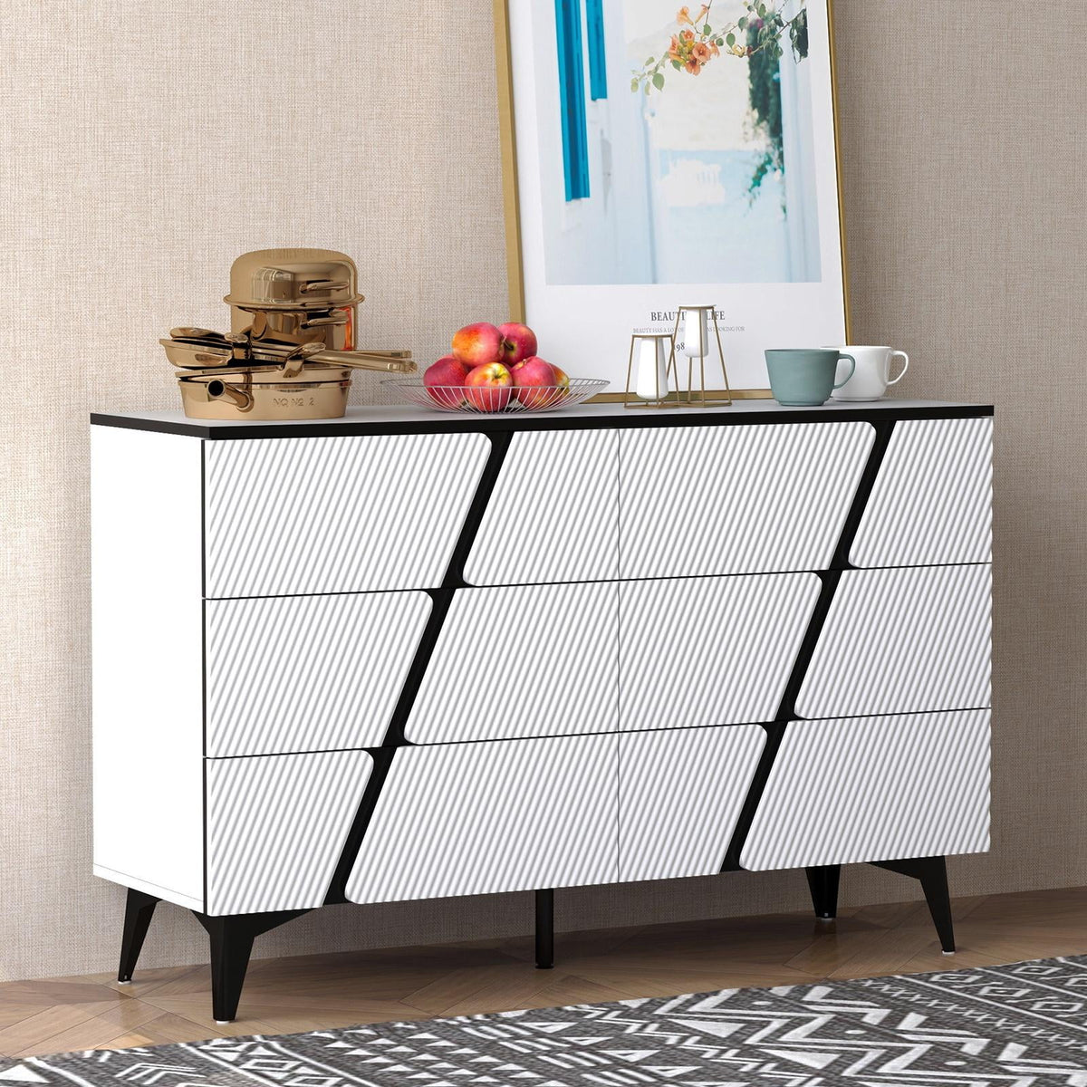6 Drawer Wood Dresser H711