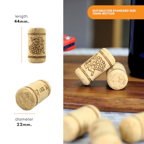 30 Premium Straight Wine Corks 7/8" x 1-3/4" Beige I25352