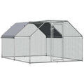 Galvanized Metal Chicken Coop with Cover Walk-In Pen Run U9108