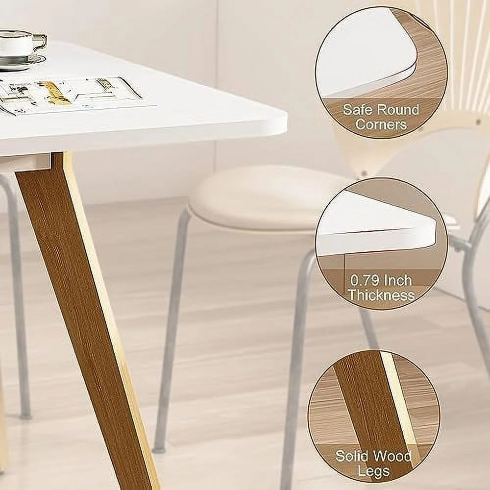 47.2" Rectangular Dining Table with Wood Legs E912071