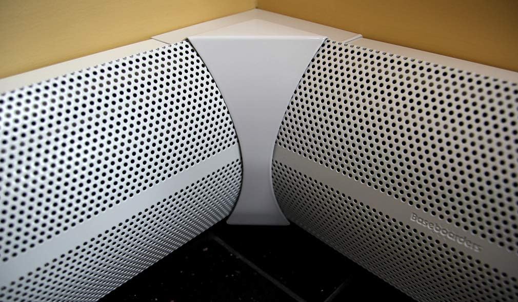 Galvanized Steel Baseboard Heater Cover in White 4 ft with End Caps Q1196