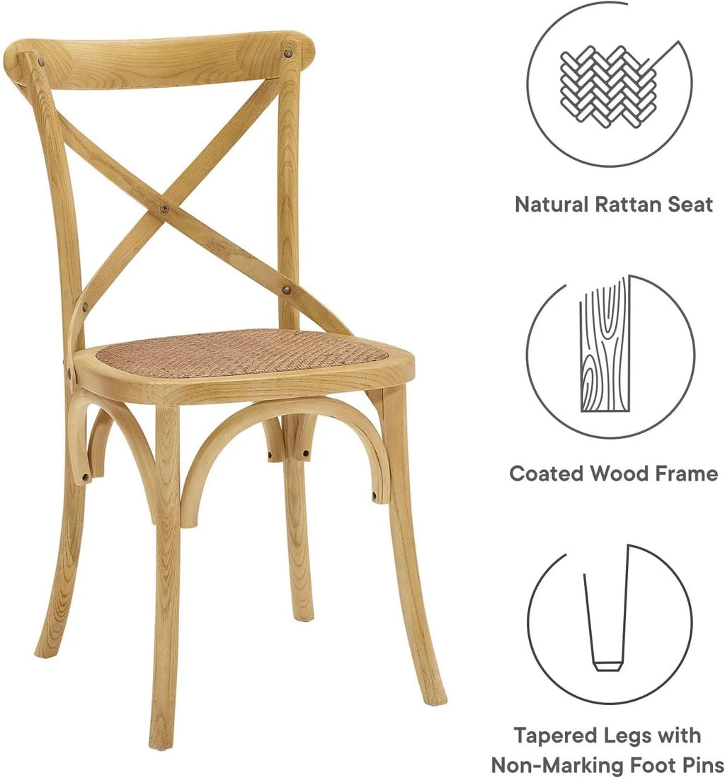 Elm Wood Rattan Dining Chair D112054