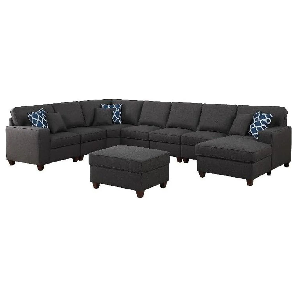 8-Piece Upholstered Fabric Sectional W814386