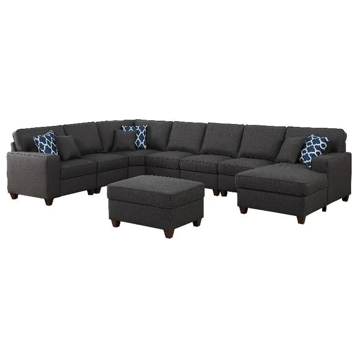 8-Piece Upholstered Fabric Sectional W814386
