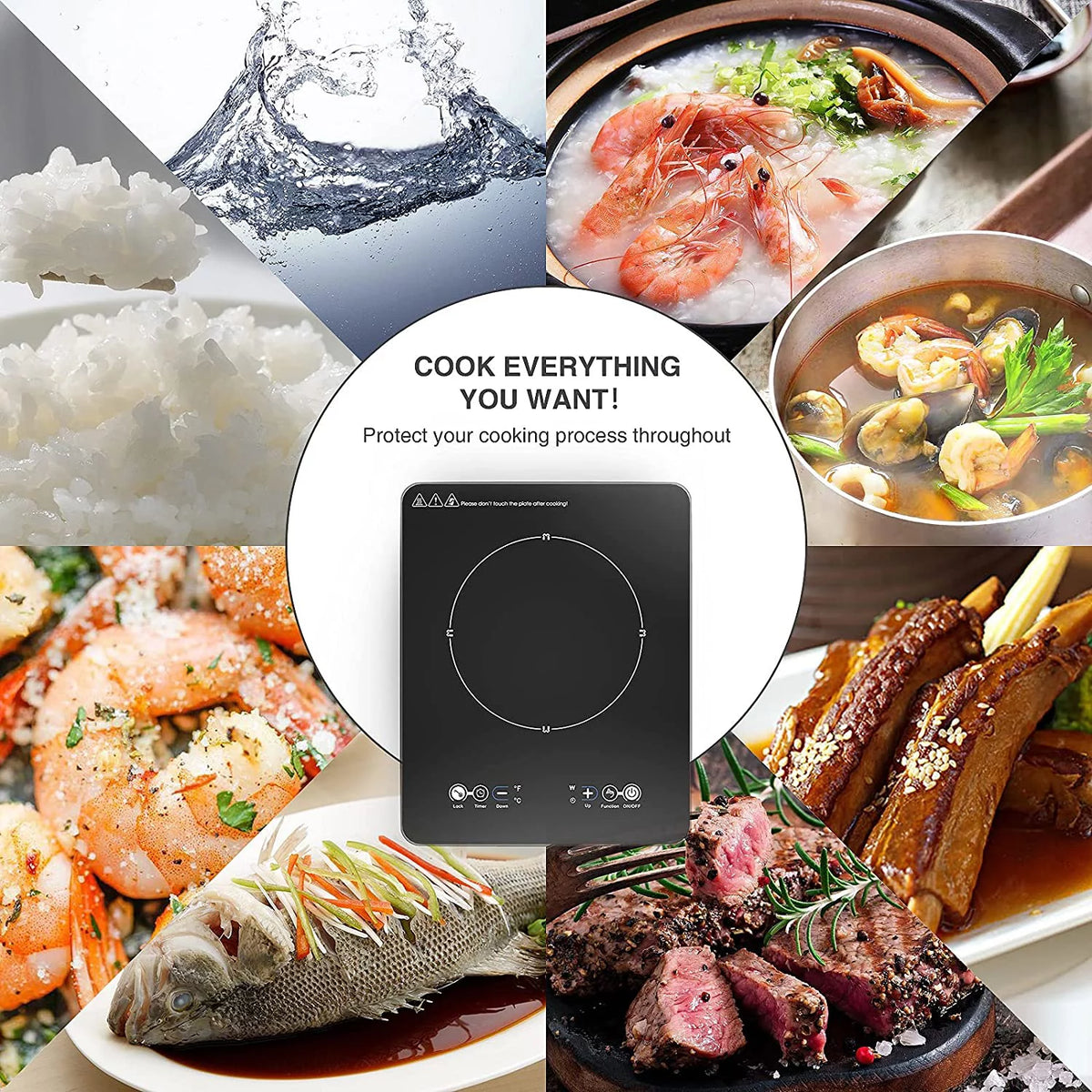 Portable Induction Cooktop Single Burner 1800W 120V with Plug R7309