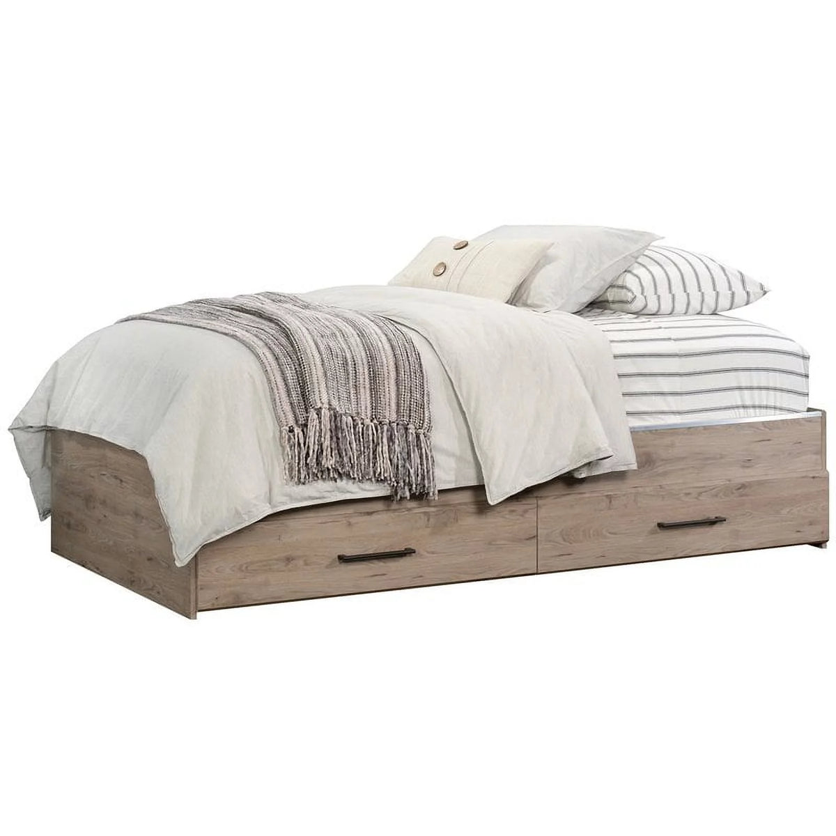 2 Piece Wood Twin Mates Bed with Storage Drawers F844