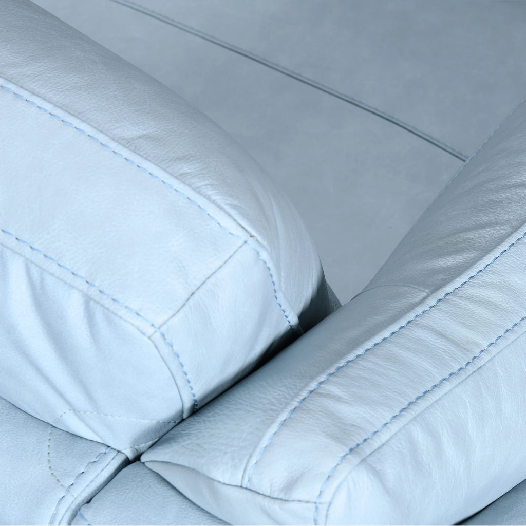 Sky Blue Leather Sofa I75202