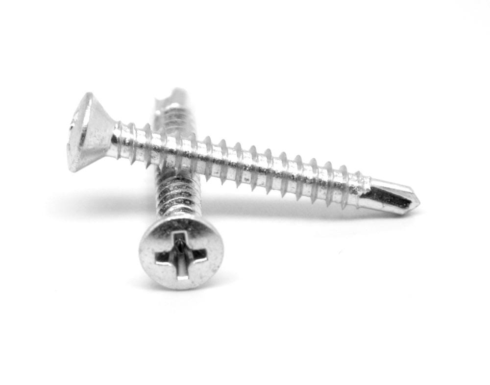 #8-18 x 1 3/4 Self Drilling Screw Phillips Oval Head Zinc Plated N10949