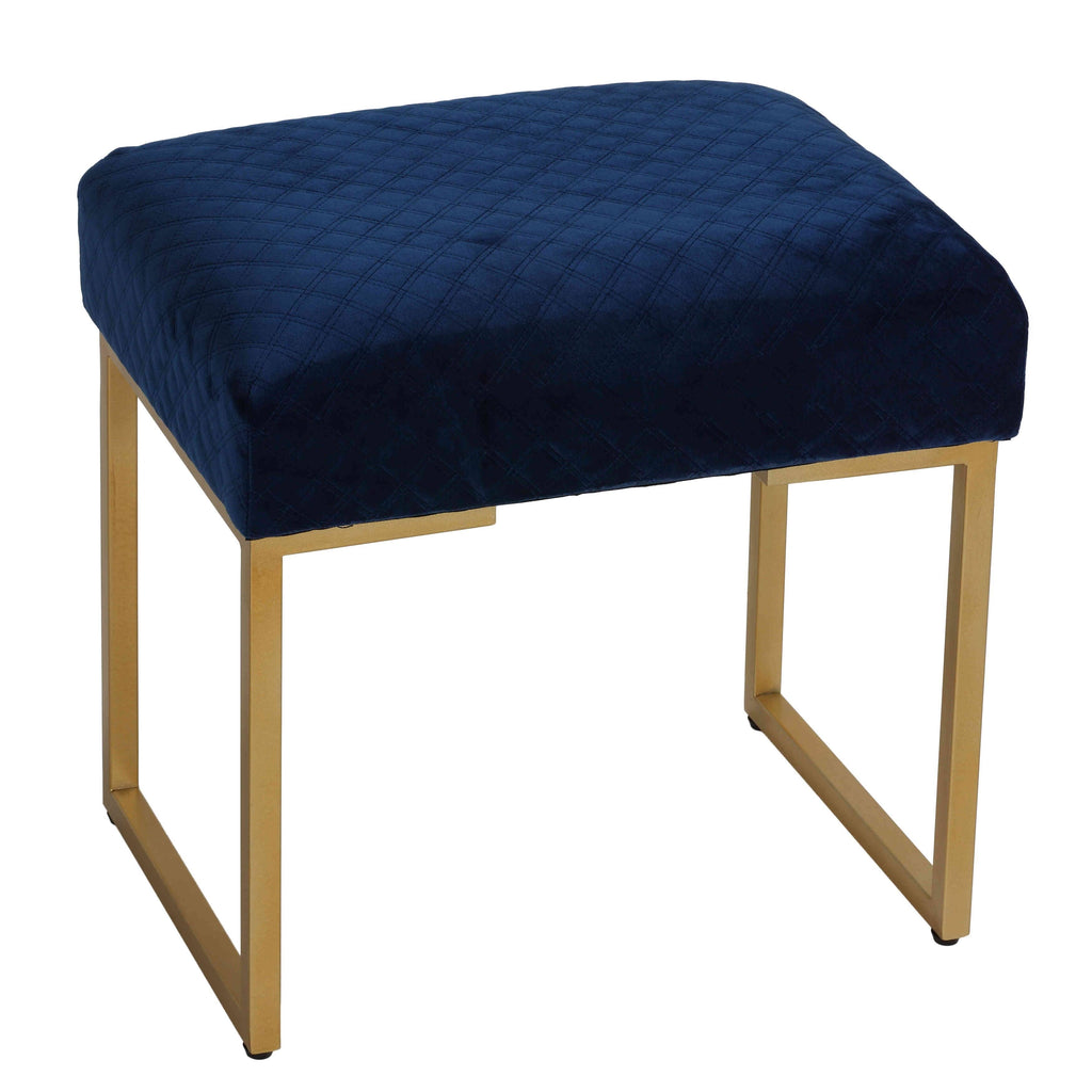 Blue Ottoman with Painted Gold Legs E82589