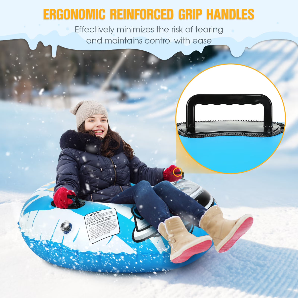 47 Inch Inflatable PVC Snow Tube Sled R161732