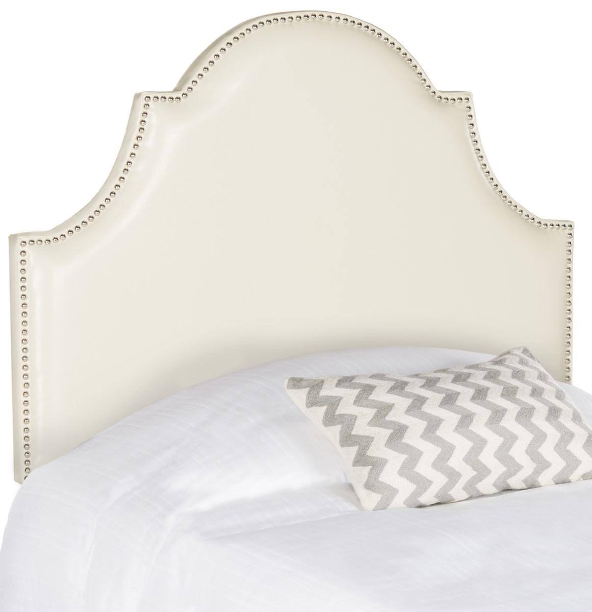 White Leather Twin Headboard M362