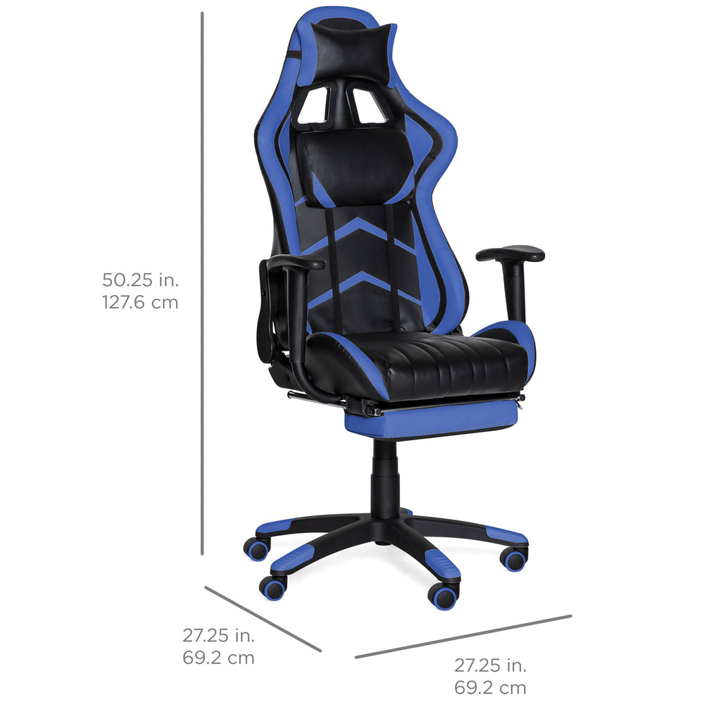 Blue Ergonomic Swivel Reclining Office Gaming Chair L6129