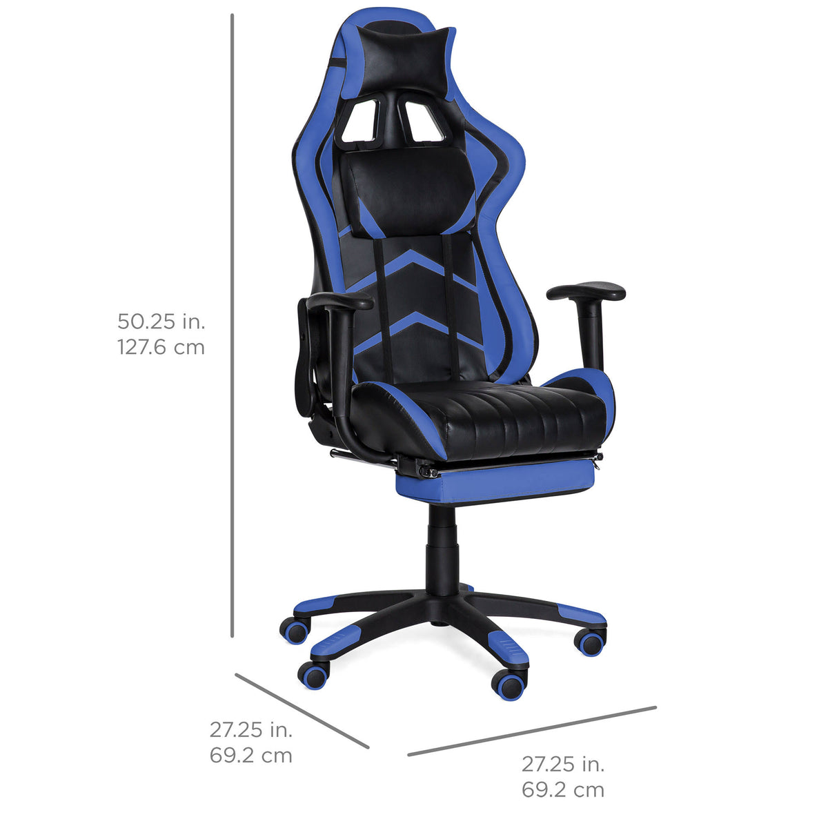 Blue Ergonomic Swivel Reclining Office Gaming Chair L6129