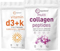 Vitamin D3 5,000iu + K2 100mcg Softgels & Multi Collagen Protein Powder 2 Pack H5469