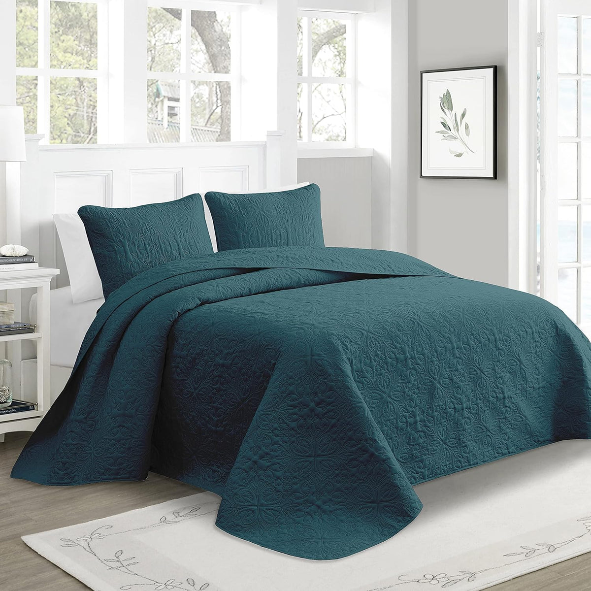 Oversized 3 Piece Reversible Bedspread Coverlet Set, King / Cal King, Taupe W72689