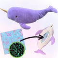 Shark Stuffed Animal with Blanket Inside 3-in-1 Pillow 29" Plush 60"x40" Glow-in-The-Dark Blanket V9873