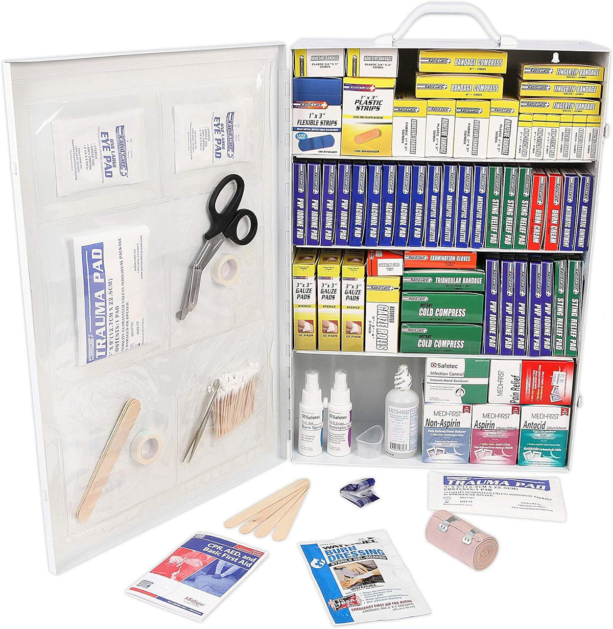 4 Shelf Extra Wide First Aid Cabinet, 1,063 Pieces Y50333