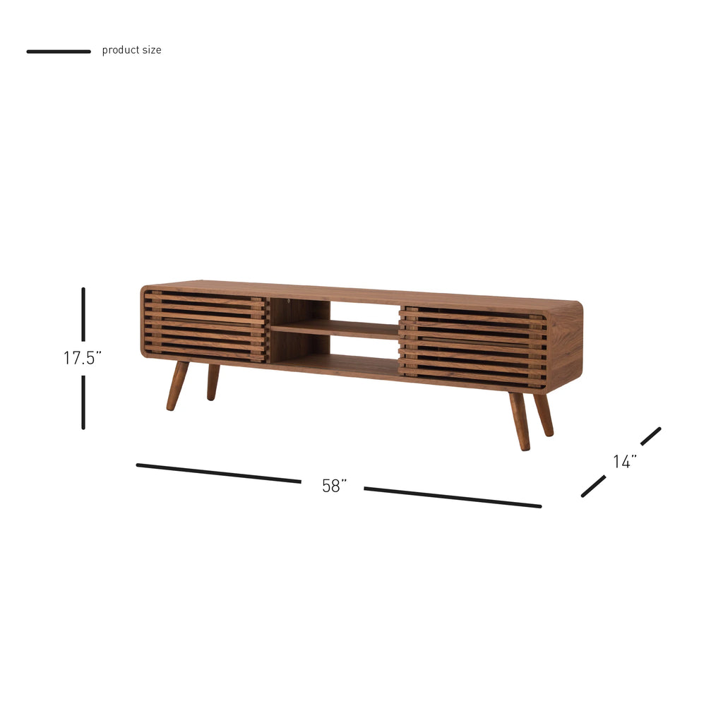 58" Slat Low TV Stand W782641