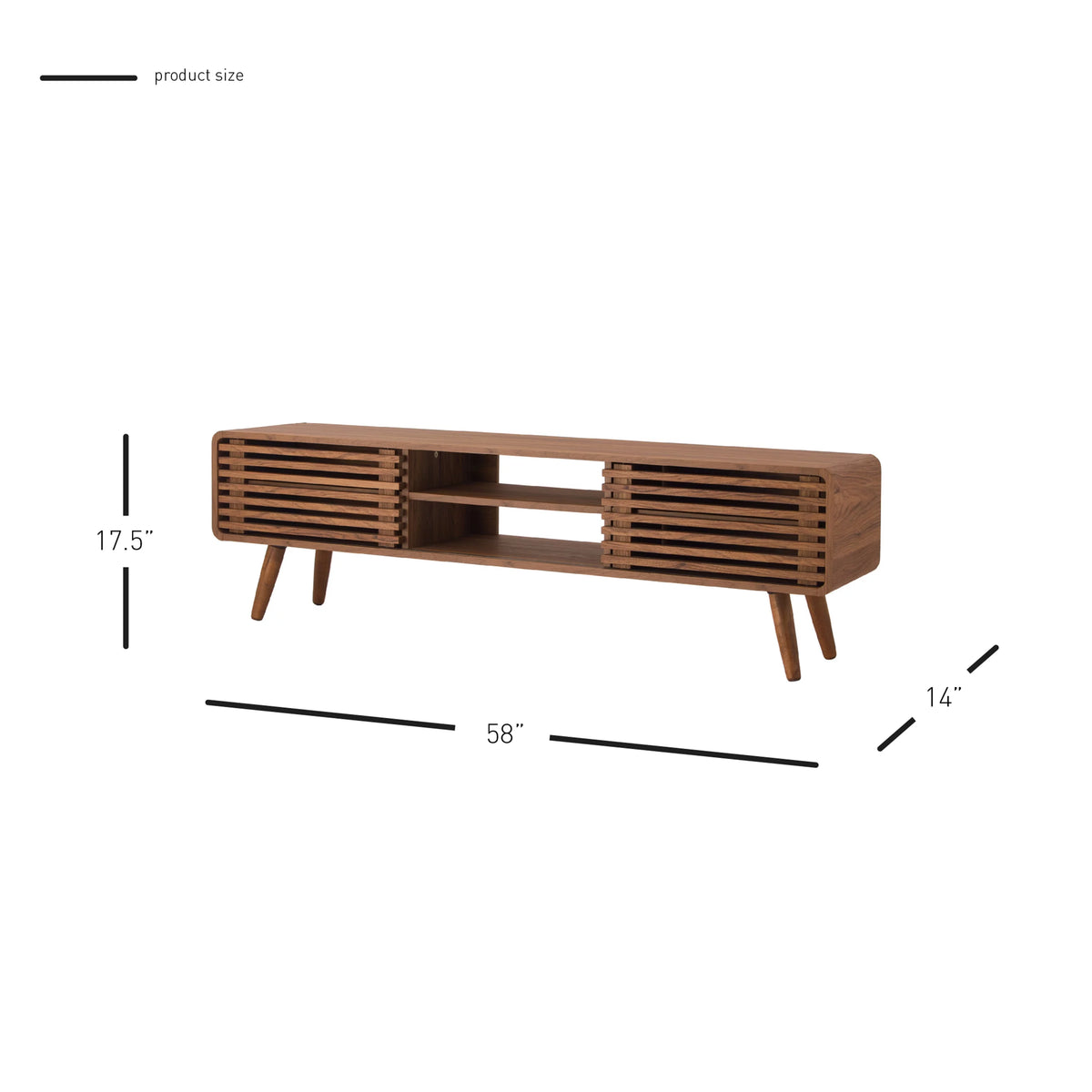 58" Slat Low TV Stand W782641