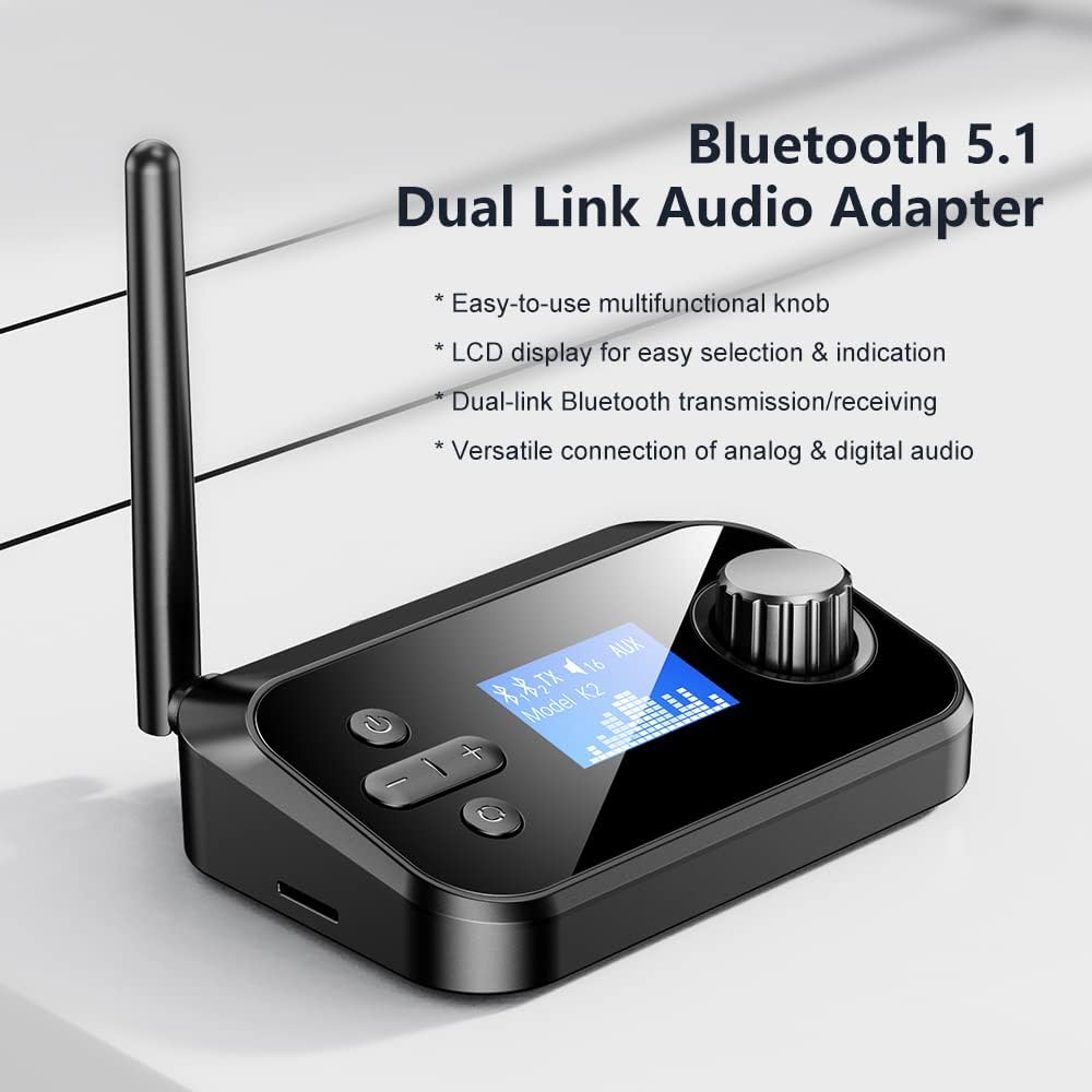 Bluetooth 5.1 Transmitter Receiver with 3.5mm Aux V125