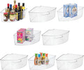Plastic Kitchen Cabinet Lazy Susan Storage Organizer Bin with Front Handle V359