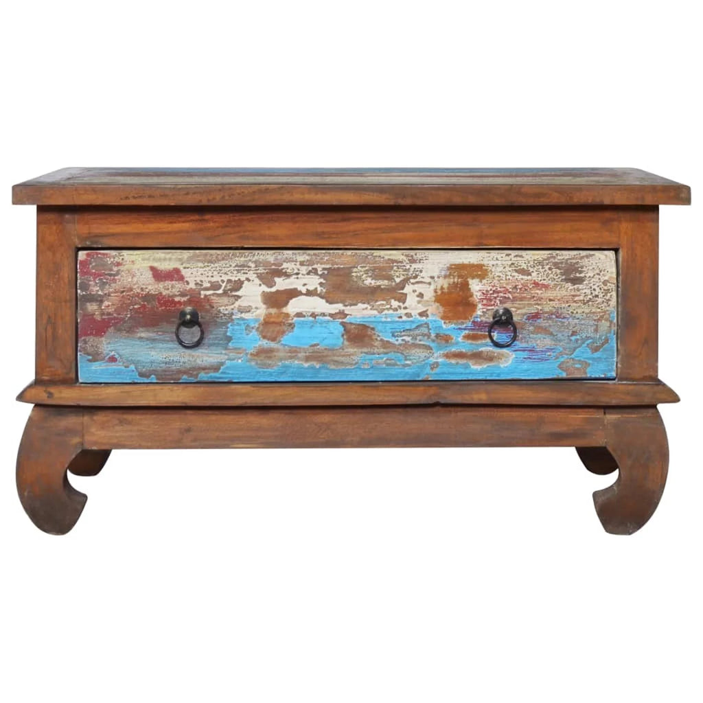 Coffee Table with Storage Drawer Reclaimed Teak Wood G274785