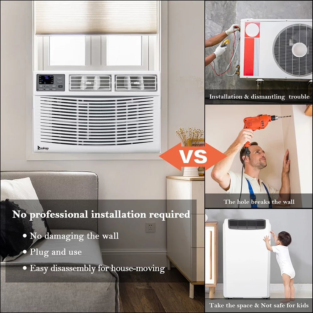 12000BTU 110V Window-Mounted Remote Control Air Conditioner, White E40186