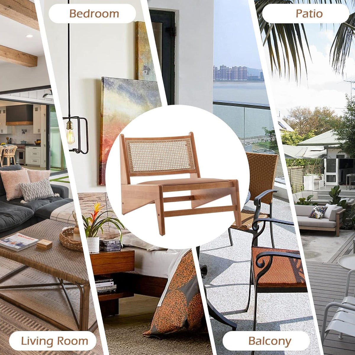 Beige Rattan Accent Chair Y59247