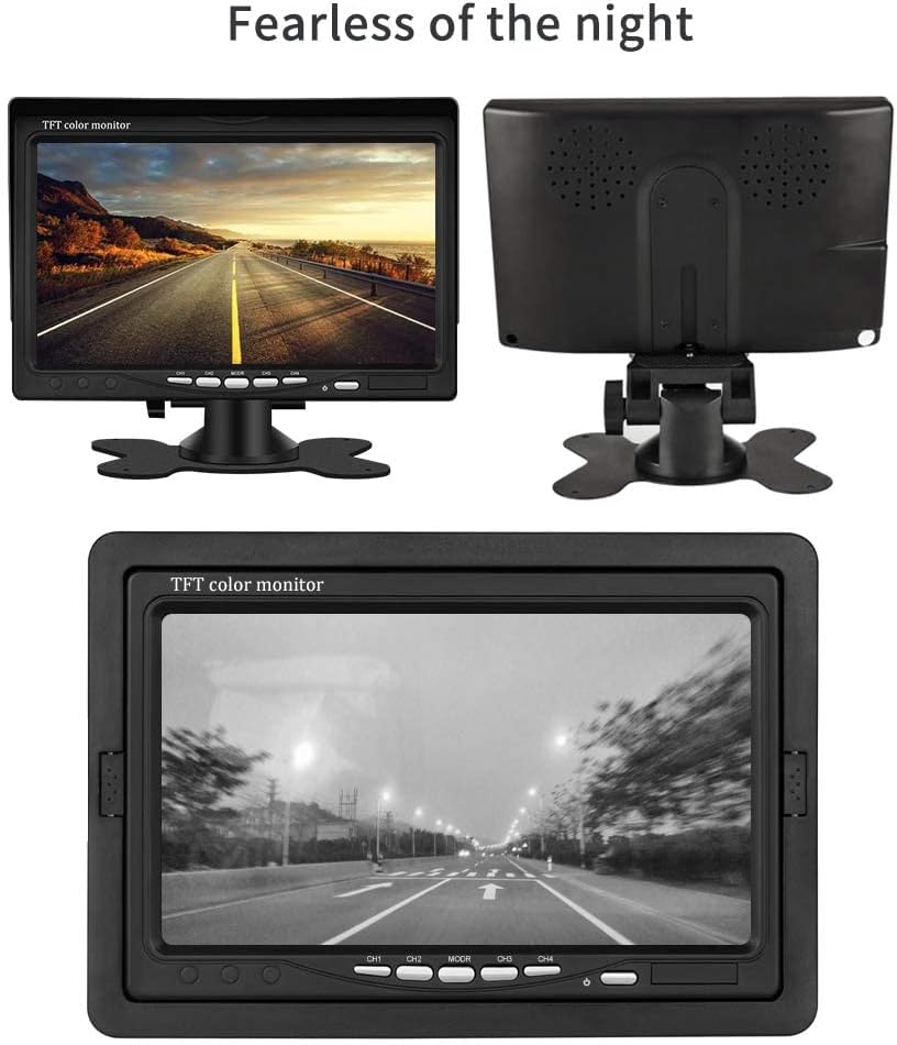 7 LCD Split Screen Backup Camera Monitor Kit with 4 Rear Cameras Z9820
