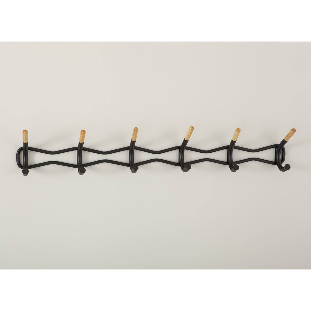 6 Hook Black Coat Wall Rack K9455