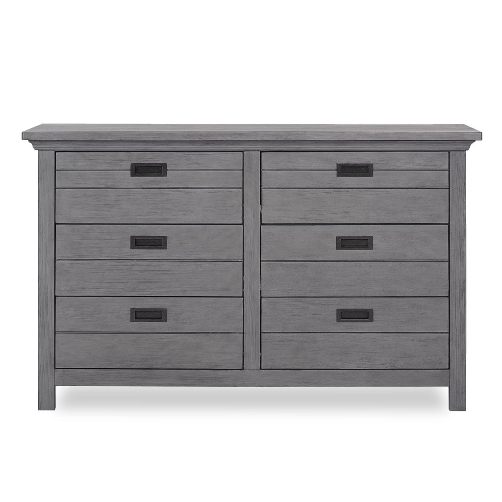 6 Drawer Double Dresser Rustic Gray Y836