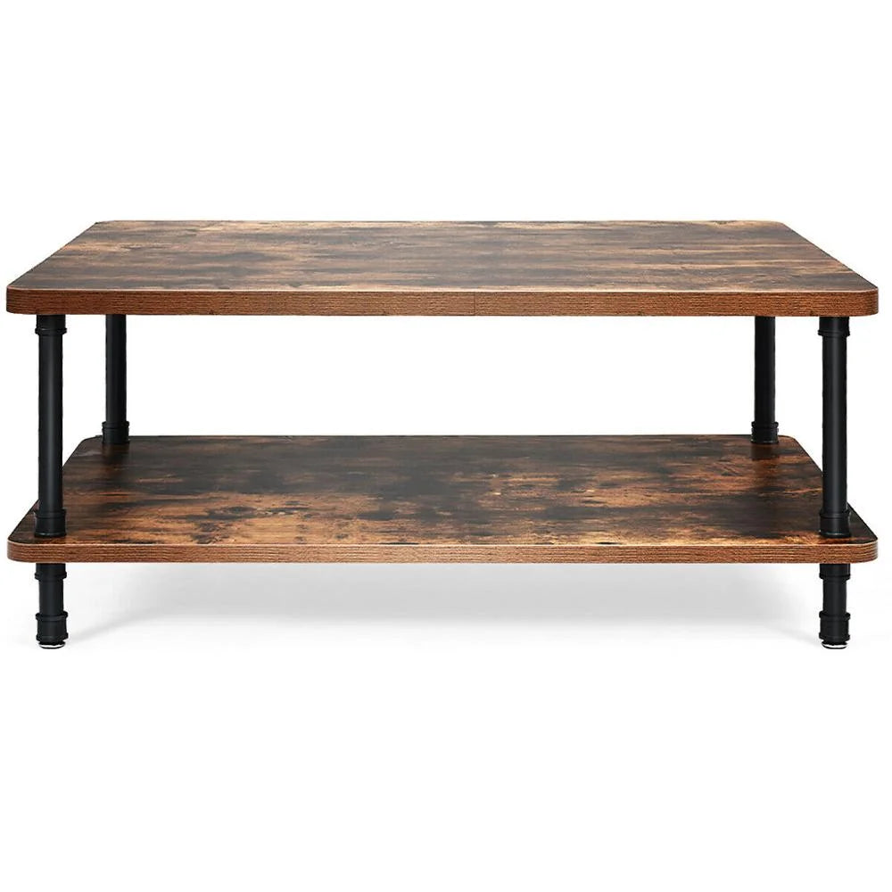 Industrial Coffee Table with Storage Shelf Z157