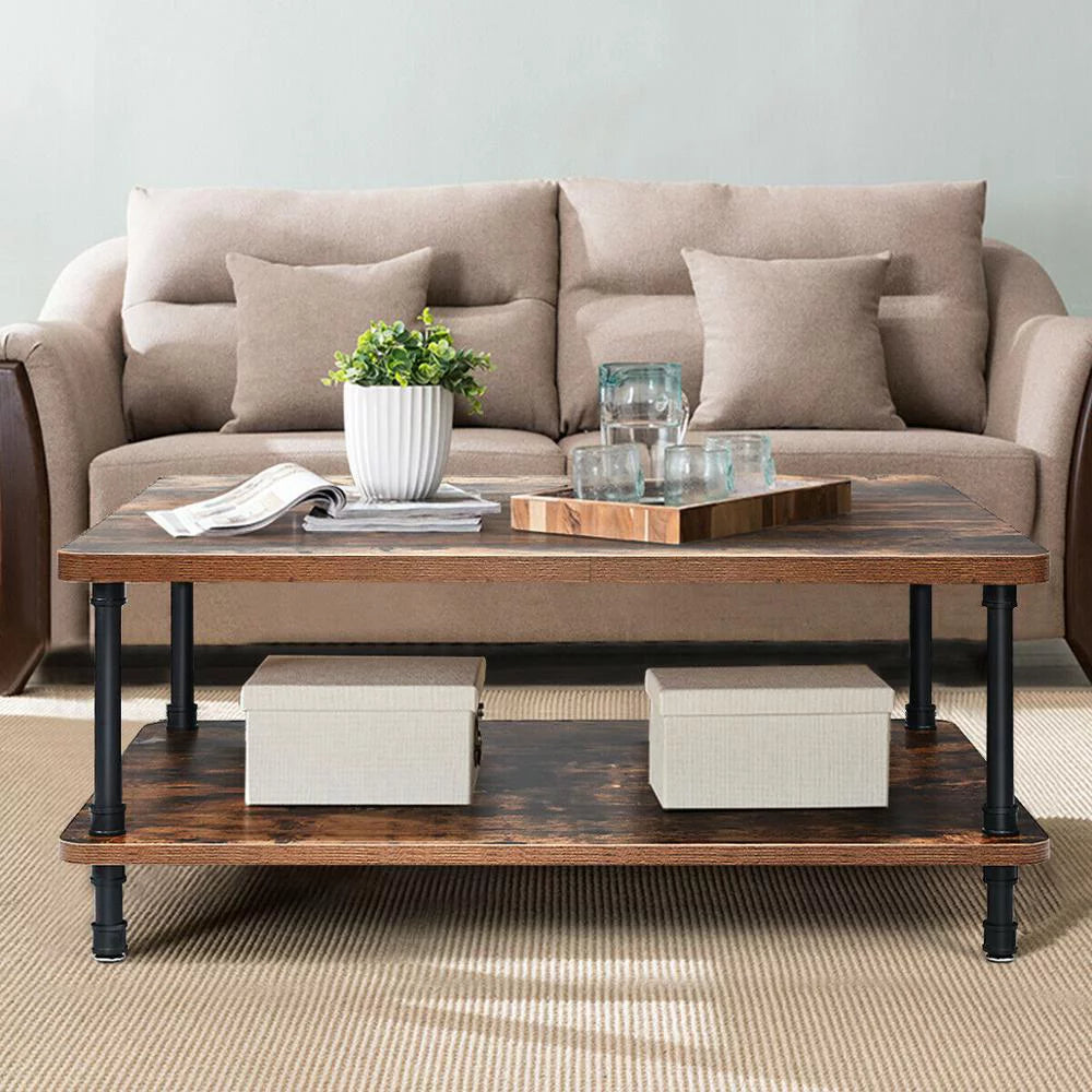 Industrial Coffee Table with Storage Shelf Z157