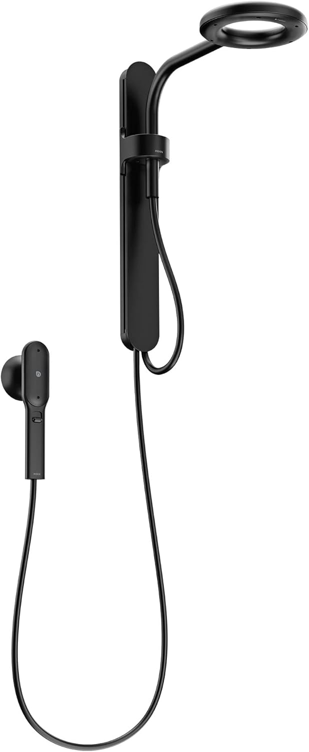 Matte Black Rainshower and Handshower with Magnetic Dock R434974