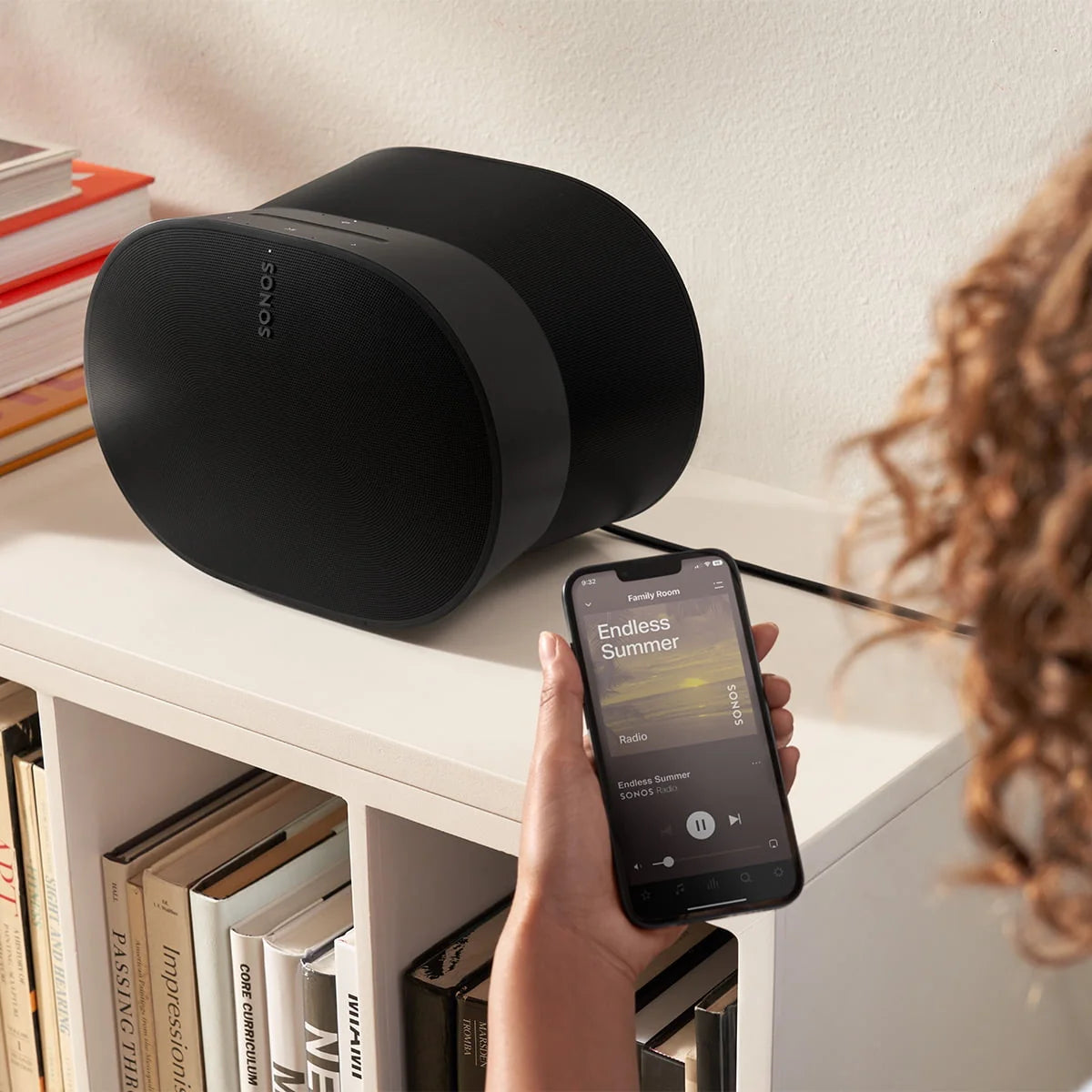 Black Wireless Soundbar, Subwoofer, and Pair of Smart Speakers X6820