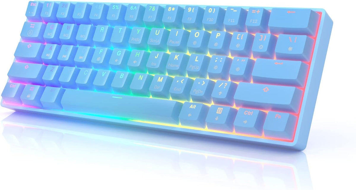 61 RGB Mechanical Gaming Keyboard with Hotswap Gateron Optical Brown Switches T1878