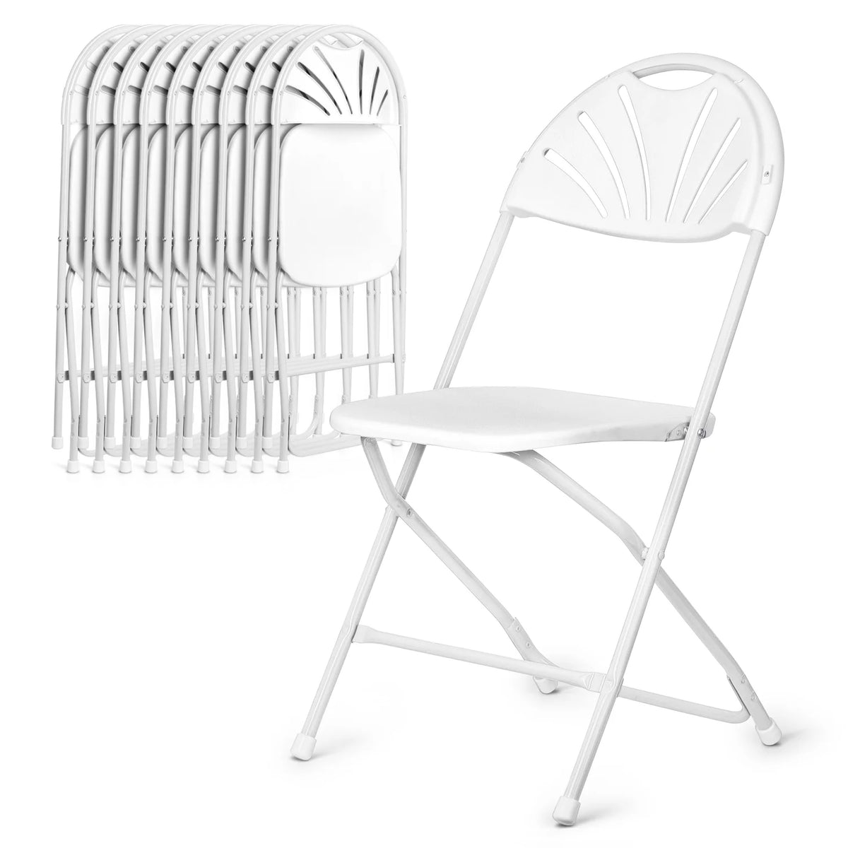 White Plastic Stackable Foldable Chair 10pcs Q304