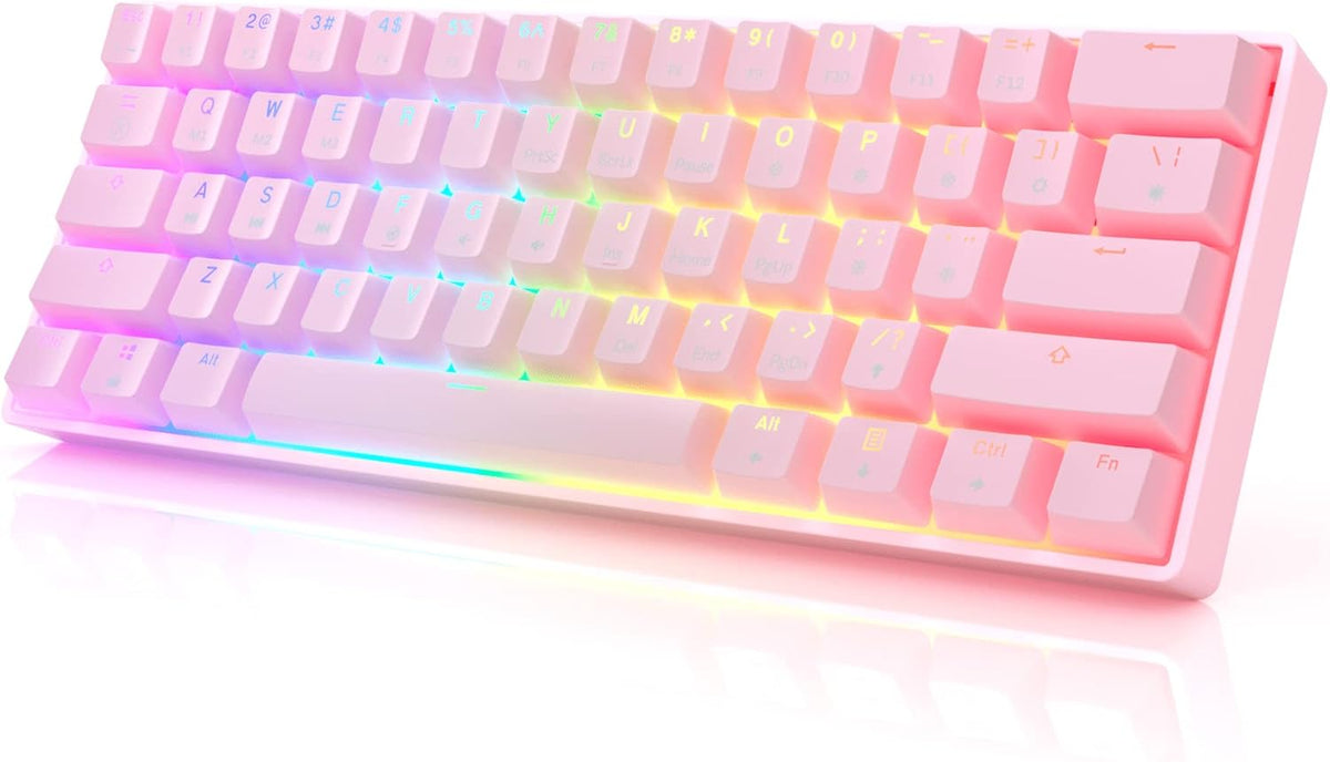 61 RGB Mechanical Gaming Keyboard with Hotswap Gateron Optical Brown Switches T1878