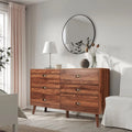 Wood 6 Drawer Dresser with Metal Handles T560