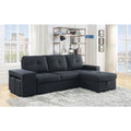 Dark Gray Fabric Sleeper Sectional Sofa with Storage Chaise Y200461