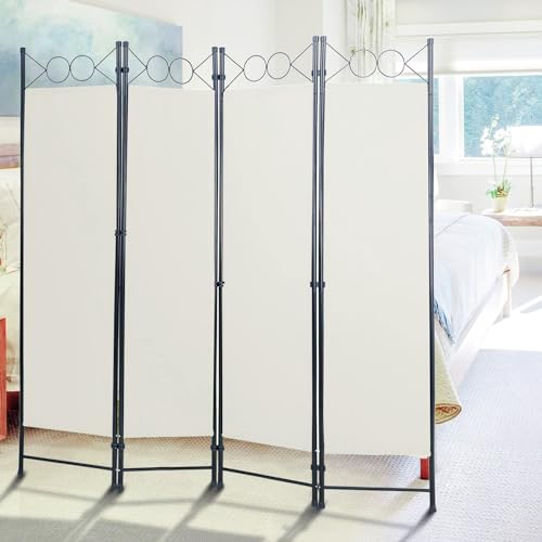 Blue 4 Panel 6FT Room Divider with Steel Frame B82753