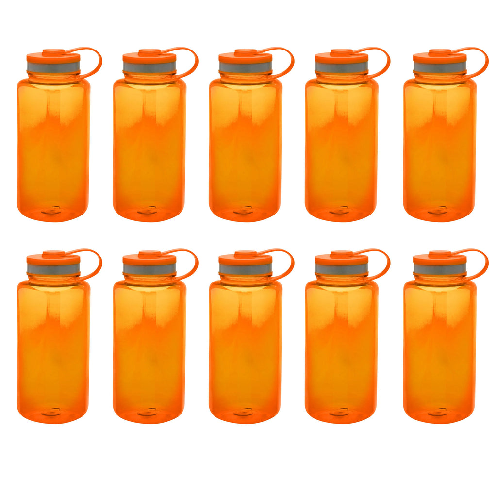 Plastic Sports Water Bottles with Flip Lid 38 oz. Set of 10 S309583