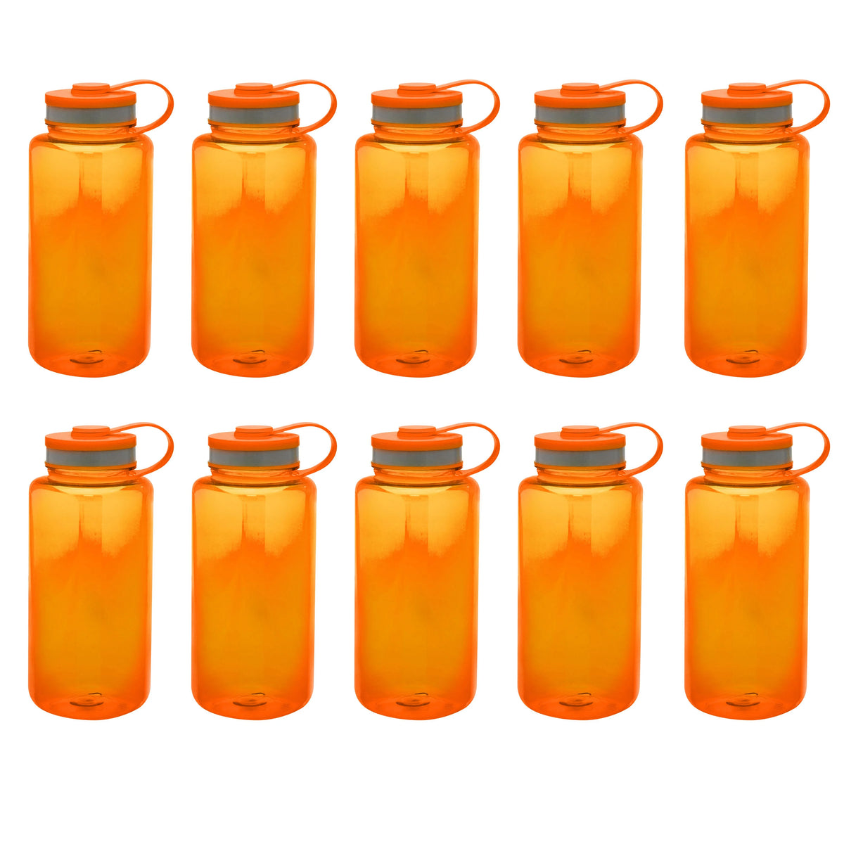 Plastic Sports Water Bottles with Flip Lid 38 oz. Set of 10 S309583