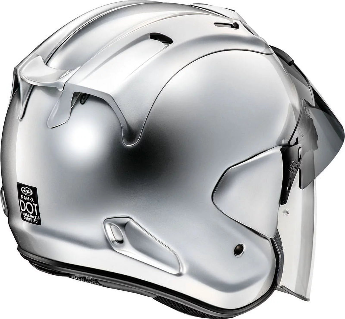 Aluminum Silver Open Face Motorcycle Helmet XXL O5233