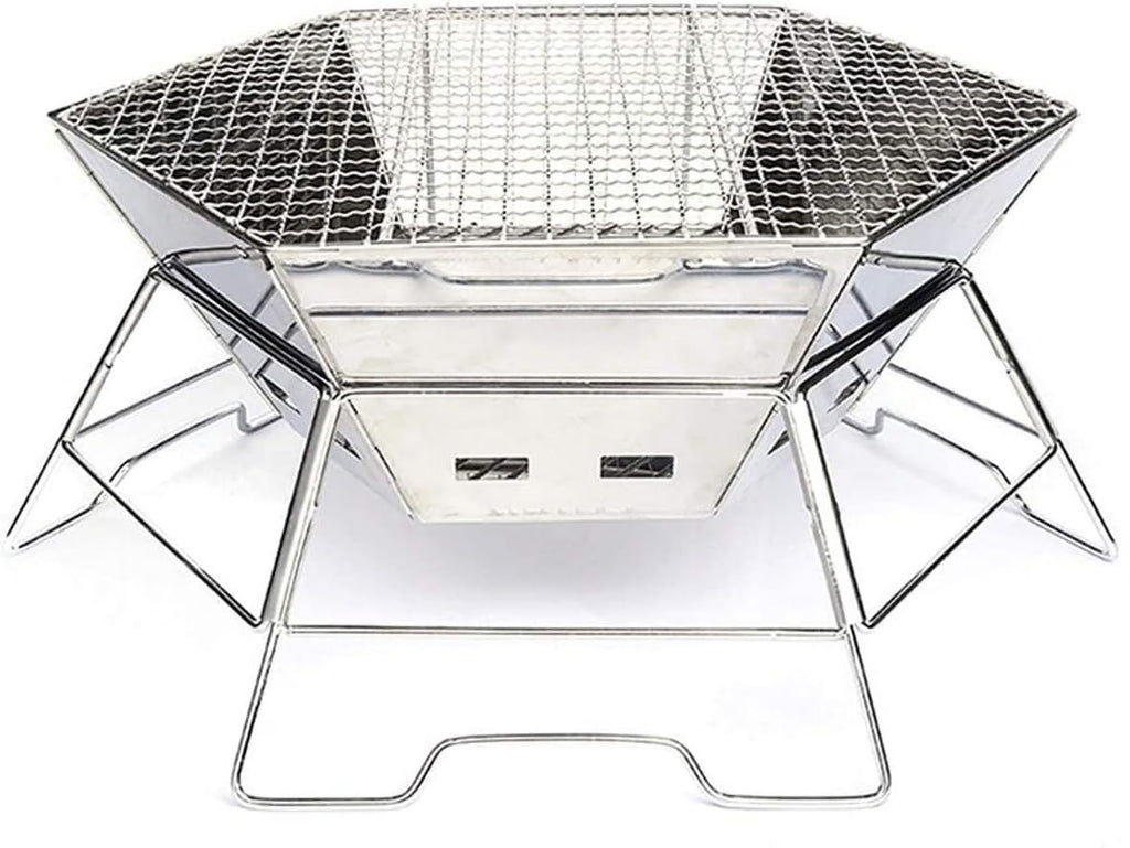 Hexagon Stainless Steel Folding BBQ Grill U4813