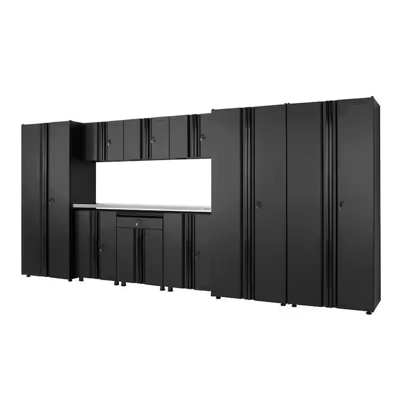 10-Piece Welded Steel Garage Storage System in Black J926