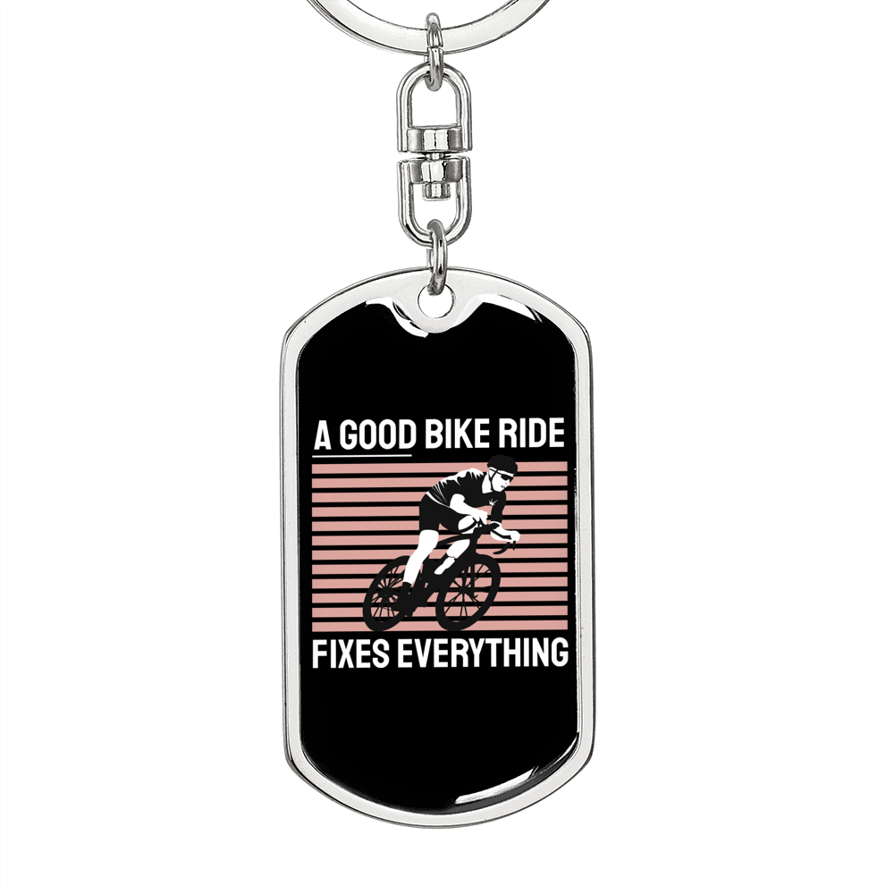 Stainless Steel or 18k Gold Swivel Dog Tag Keychain L38493