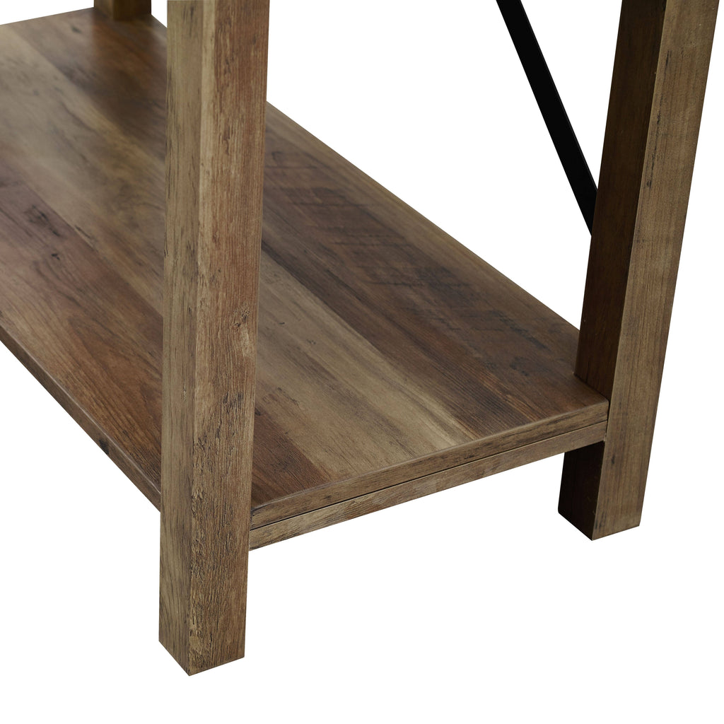 Rustic Oak Metal Bookcase C152746