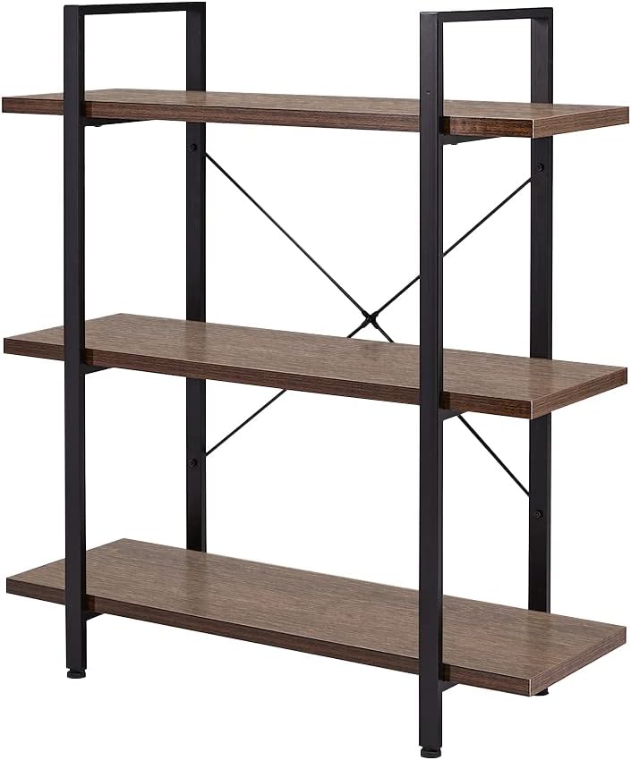 5-Tier Tall Bookcase, Industrial Style Bookshelf, Rustic Brown I955477